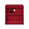 Metal Nightstand with 2 Open Compartment and USB Port Red - BM204630 By Casagear Home BM204630
