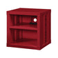 Metal Nightstand with 2 Open Compartment and USB Port, Red - BM204630 By Casagear Home