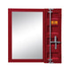 Vanity Mirror | Industrial Style | Metal | Recessed Storage | Red