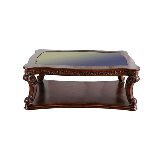 Coffee Table | Traditional | Carved Wood | Cabriole Legs | Brown