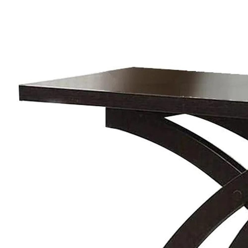 Sofa Table with X-Cross Base Support and Open Bottom Shelf Brown - BM205365 By Casagear Home BM205365
