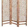 3 Panel Traditional Foldable Screen with Rope Knot Design Brown - BM205389 By Casagear Home BM205389