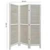 3 Panel Foldable Wooden Shutter Screen with Straight Legs White - BM205398 By Casagear Home BM205398