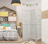 Room Divider | 3 Panel | Wood Shutter | Straight Legs | White