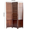 Traditional Foldable Wooden Shutter Screen with 3 Panels Brown - BM205415 By Casagear Home BM205415