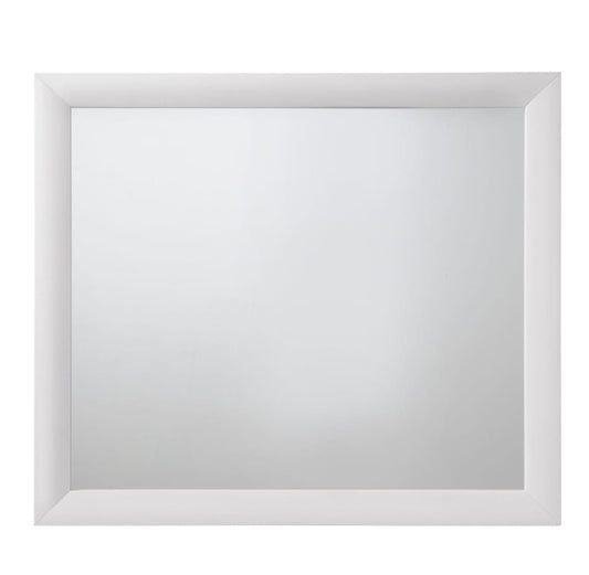 Wooden Framed Mirror with Rectangular Shape, Silver and White - BM205572 By Casagear Home