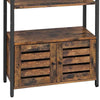 Wooden Storage Cabinet with 3 Open Shelves and 2 Doors Brown and Black - BM205657 By Casagear Home BM205657