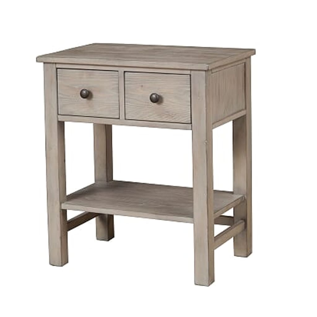 Transitional Nightstand with Two Drawers and Bottom Shelf Gray - BM205695 By Casagear Home BM205695