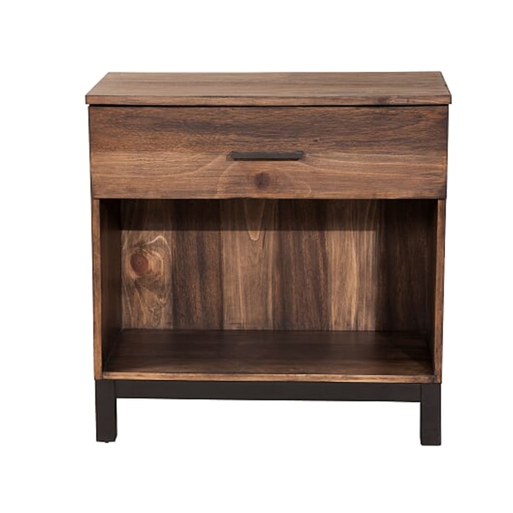 Two Tone Nightstand with 1 Drawer and 1 Open Compartment, Brown - BM205706 By Casagear Home