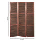 Wooden 3 Panel Room Divider with Horizontal Bamboo Stripes Dark Brown - BM205783 By Casagear Home BM205783