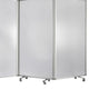 Accordion Style Plastic Inserts 3 Panel Room Divider with Casters Gray - BM205794 By Casagear Home BM205794