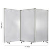 Accordion Style Plastic Inserts 3 Panel Room Divider with Casters Gray - BM205794 By Casagear Home BM205794
