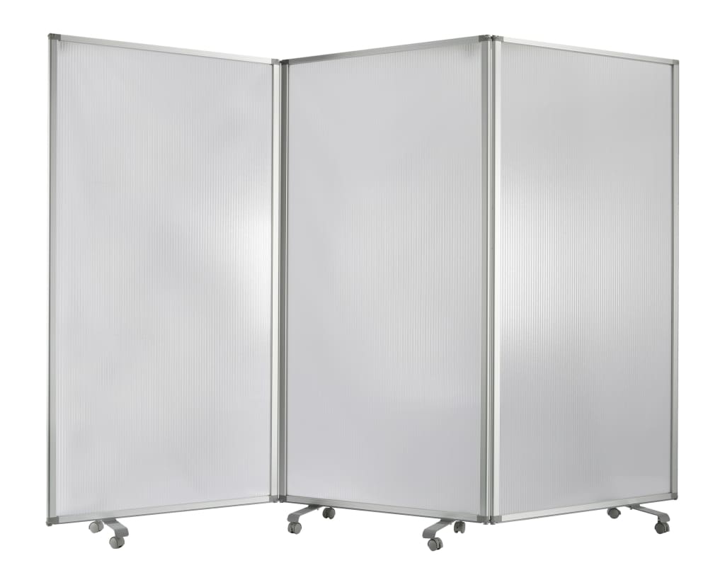 Room Divider | 3 Panel | Accordion Style Plastic | Casters | Gray