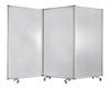 Accordion Style Plastic Inserts 3 Panel Room Divider with Casters, Gray - BM205794 By Casagear Home