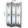 Transitional 3 Panel Screen with Iron Motif Panels Gray - BM205855 By Casagear Home BM205855