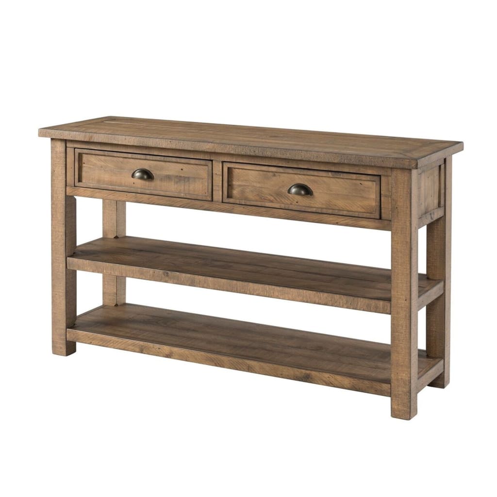 Coastal Style Rectangular Wooden Console Table with 2 Drawers, Brown - BM205978 By Casagear Home