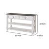 Coastal Rectangular Wooden Console Table with 2 Drawers White and Gray - BM205981 By Casagear Home BM205981
