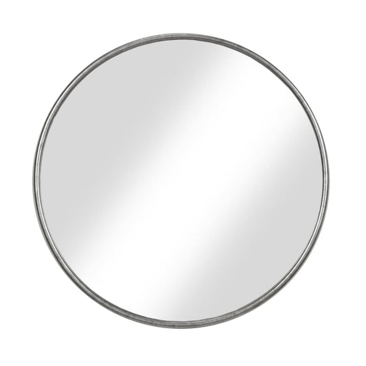 Contemporary Style Round Metal Framed Wall Mirror, Small, Antique Silver - BM205991 By Casagear Home