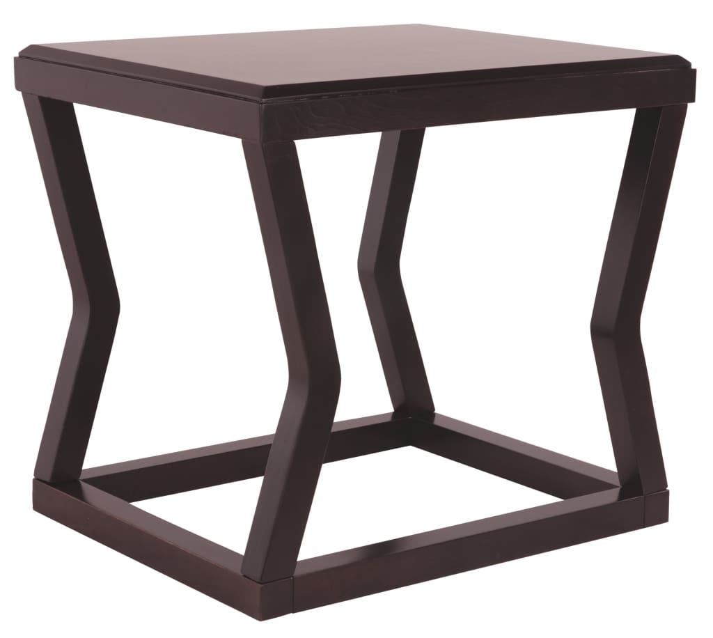 24" Wood Top End Table With Angular Legs, Brown By Casagear Home
