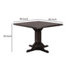 40 Square Dining Table with Pedestal Base Brown By Casagear Home BM206235