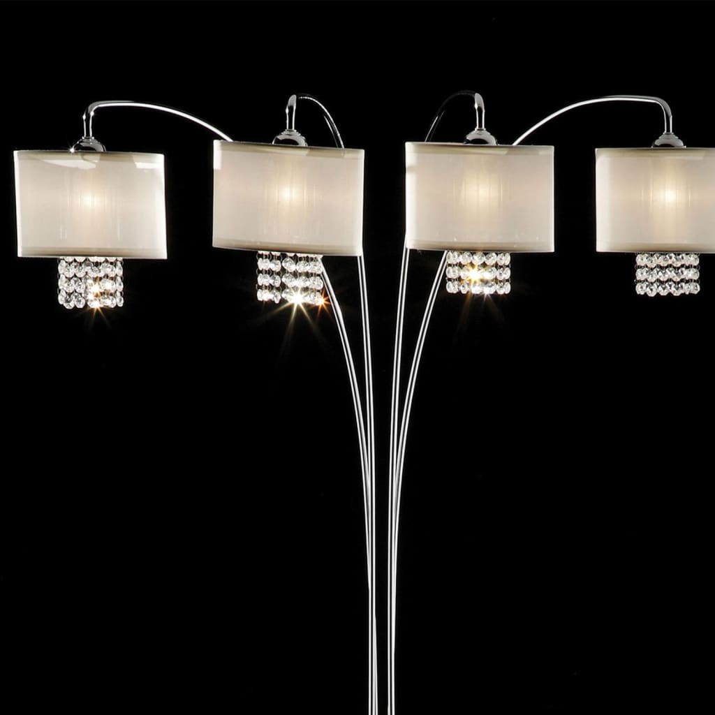 86 4-Shade Hanging Crystal Arch Lamp Ivory By Casagear Home BM206258