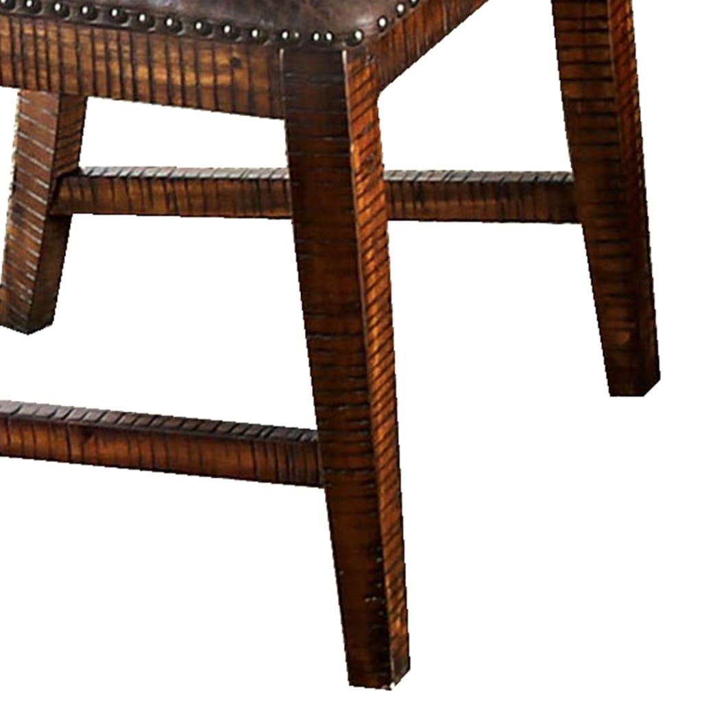 Cushioned Side Chair with Nailhead Trims Set of 2 Brown By Casagear Home BM206270