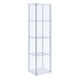 Curio Cabinet | Glass & Metal | 4 Shelves | Clear & White