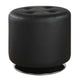 Ottoman | Swivel | Round | Faux Leather | Tufted Seat | Black