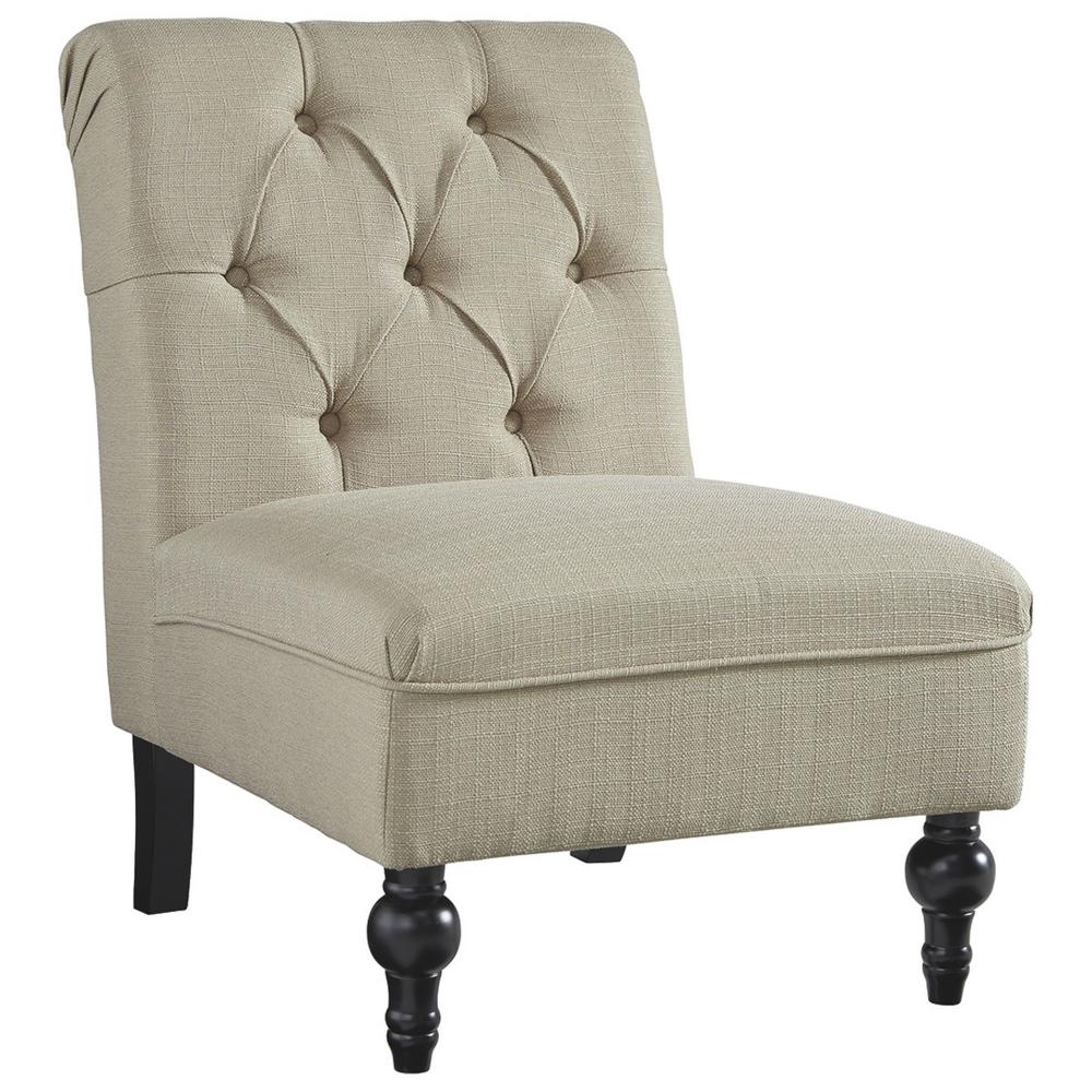 Tufted Upholstered Armless Accent Chair Beige By Casagear Home BM207207
