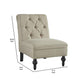 Tufted Upholstered Armless Accent Chair Beige By Casagear Home BM207207