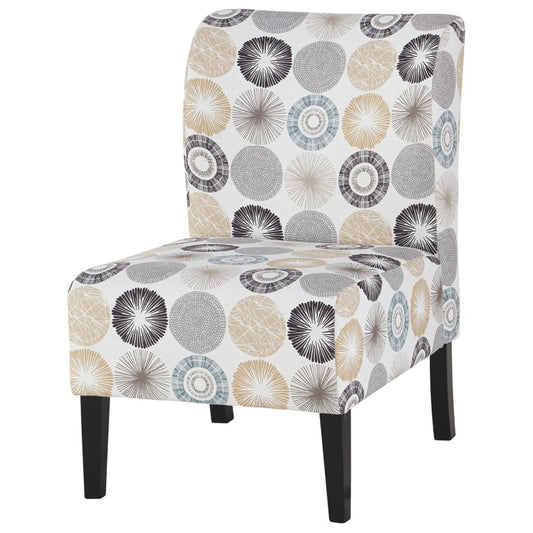 Upholstered Circular Print Armless Accent Chair, Multicolor By Casagear Home