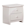 2 Drawer Nightstand with Curved Sides, White By Casagear Home