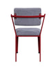 Fabric Upholstered Metal Base Chair with Flared Armrest, Red and Gray - BM207446 By Casagear Home