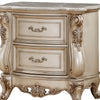 2 Drawer Nightstand With Raised Scrolled Floral Moulding White - BM207490 By Casagear Home BM207490