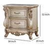 2 Drawer Nightstand With Raised Scrolled Floral Moulding White - BM207490 By Casagear Home BM207490