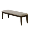 63" Upholstered Bench with Nailhead Trim, Gray and Brown By Casagear Home