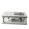 52" 4-Post Coffee Table with Bottom Shelf, White By Casagear Home