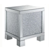 End Table | Infused Crystals | Mirrored Panel | 22" | Silver & Clear