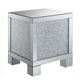 End Table | Infused Crystals | Mirrored Panel | 22" | Silver & Clear