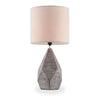24 Inch Table Lamp with Geometric Design and Multiple Facets, Gray By Casagear Home