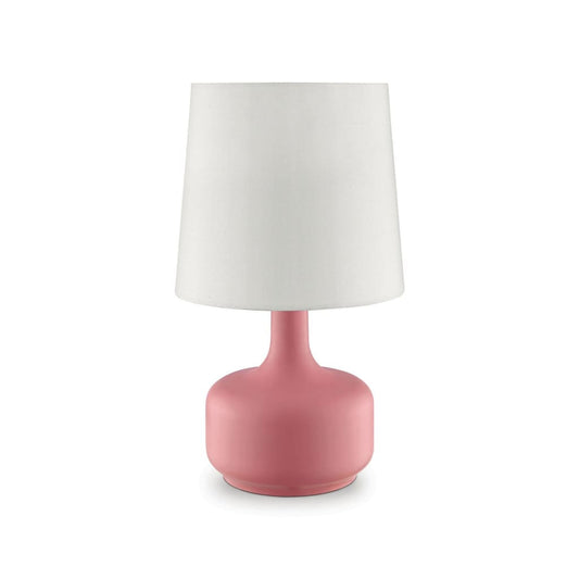 Table Lamp | Pot Belly Base | Matte Finish | 13" | Pink