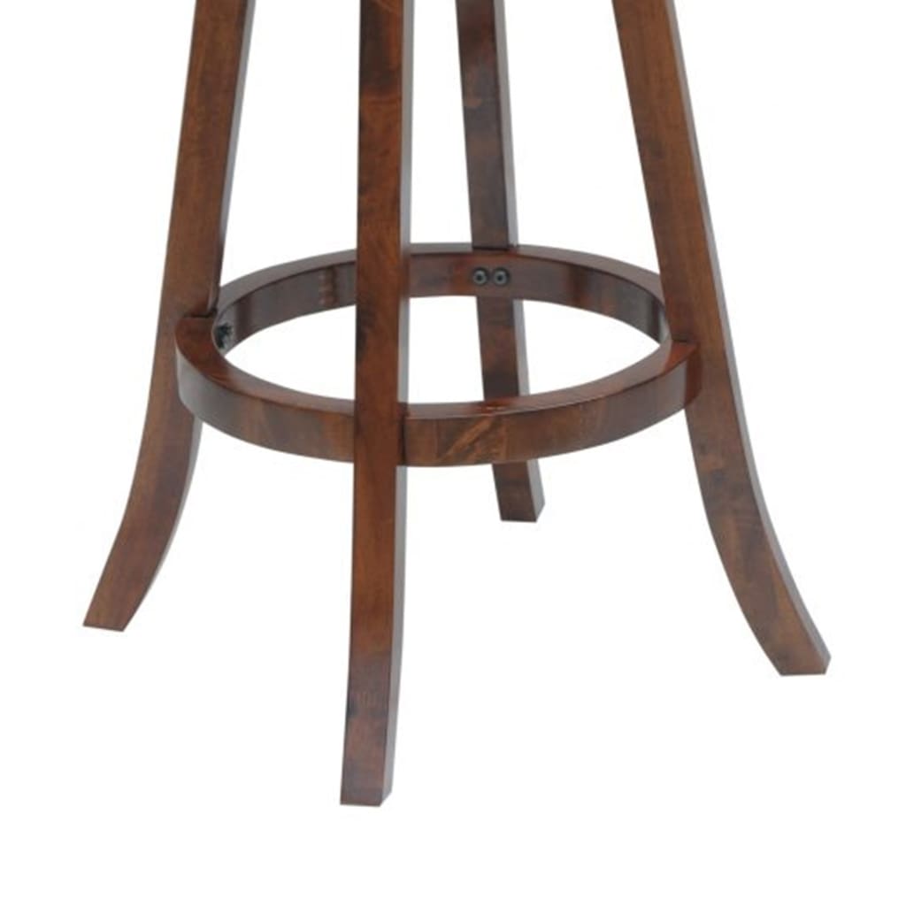 Round Padded Seat Counter Stool with Slatted Back Brown and Black By Casagear Home BM209083