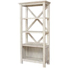Ashley X Shape Back Bookcase with 3 Open Shelves and 1 Open Compartment, White