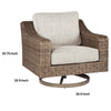 Resin Wicker Woven Swivel Chair with Cushioned Seat Brown and Beige By Casagear Home BM209278