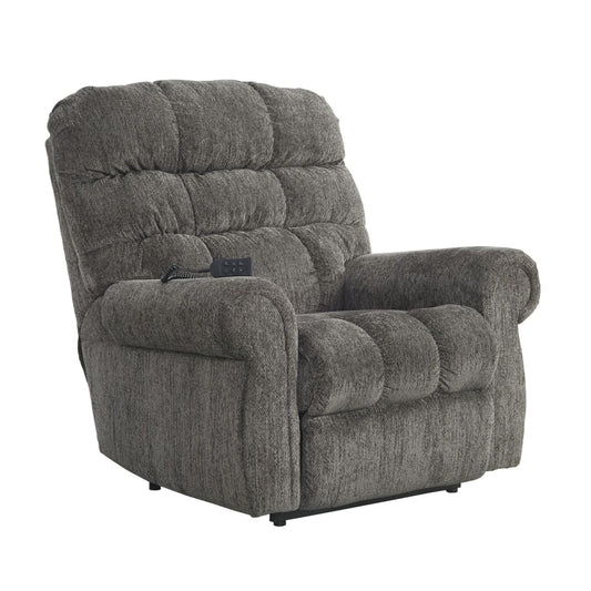 Upholstered Metal Power Lift Recliner, Gray By Casagear Home