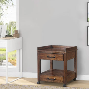 Ashley Wooden Printer Stand, 2 Drawers, 1 Open Compartment, Brown