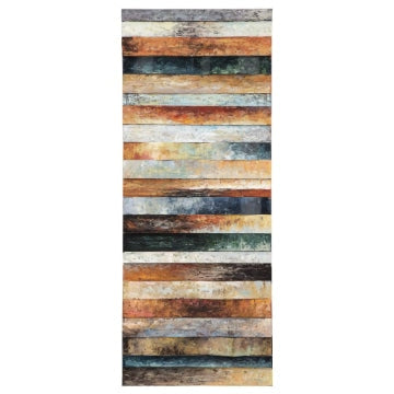50" Rectangular Plank Wood Wall Decor, Multicolor By Casagear Home