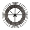 Wall Clock | Industrial Round Metal | Roman Numerals | Gray