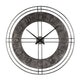 Wall Clock | Industrial Round Metal | Roman Numerals | Gray