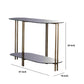 47 Glass Top Sofa Table with Bottom Shelf Gold By Casagear Home BM209589